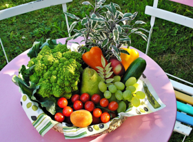 Foto: Korb mit Obst und Gemüse