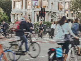 Fahrradfahrer in der Stadt