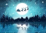 Santa in Weihnachtslandschaft